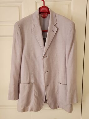 Lanvin Light Lavender Linen Shirt Jacket 48